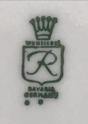 Antika Alman bavaria. Balık Desenli Beyaz Porselen Tabak Seti - Görsel 7