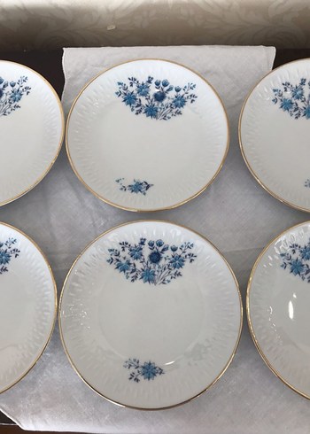 Antika Alman bavaria Mavi Çiçek Desenli Porselen sunumluk - Görsel 4