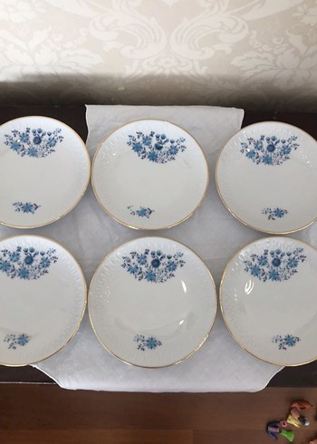 Antika Alman bavaria Mavi Çiçek Desenli Porselen sunumluk - Görsel 3