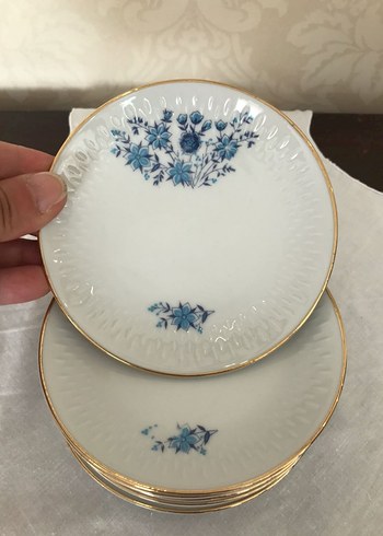 Antika Alman bavaria Mavi Çiçek Desenli Porselen sunumluk - Görsel 2