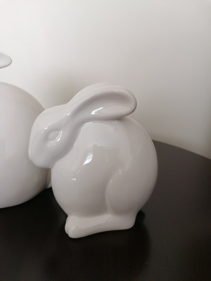 Beyaz Tavşan Figürleri biblo Seti - Görsel 2