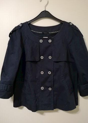 Yargıcı Düğmeli lacivert Midi Kadın Ceket - Görsel 2