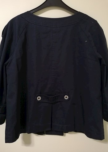 Yargıcı Düğmeli lacivert Midi Kadın Ceket - Görsel 6