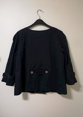 Yargıcı Düğmeli lacivert Midi Kadın Ceket - Görsel 5