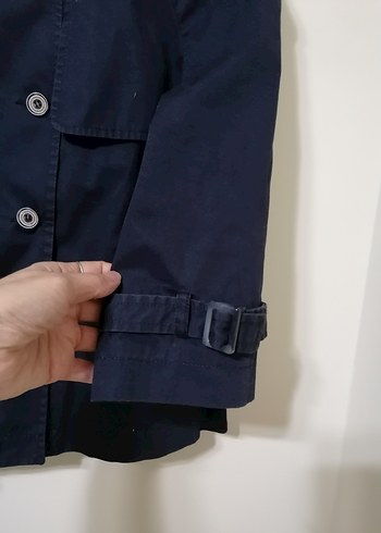 Yargıcı Düğmeli lacivert Midi Kadın Ceket - Görsel 4