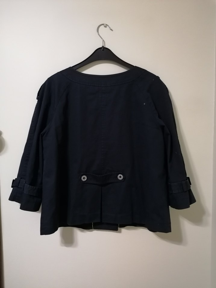 Yargıcı Düğmeli lacivert Midi Kadın Ceket - Görsel 5