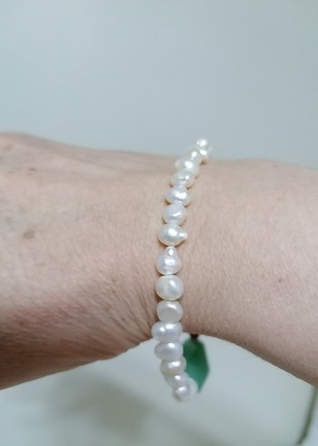 İncilli ve doğal taşlı kadın bileklik - Görsel 6