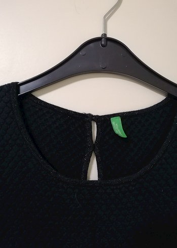 United colors of benetton lacivert kısa kollu Midi penye Elbise - Görsel 2