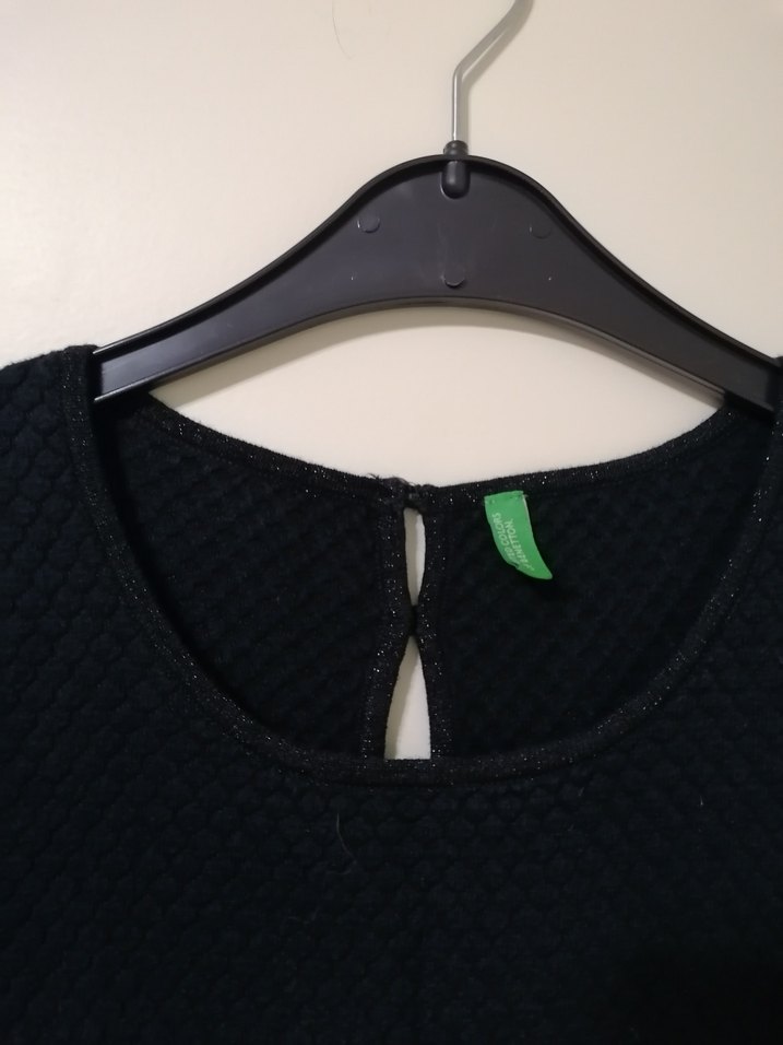 United colors of benetton lacivert kısa kollu Midi penye Elbise - Görsel 2