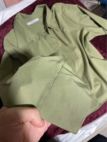 xl Beden yeşil Renk crop gomlek
