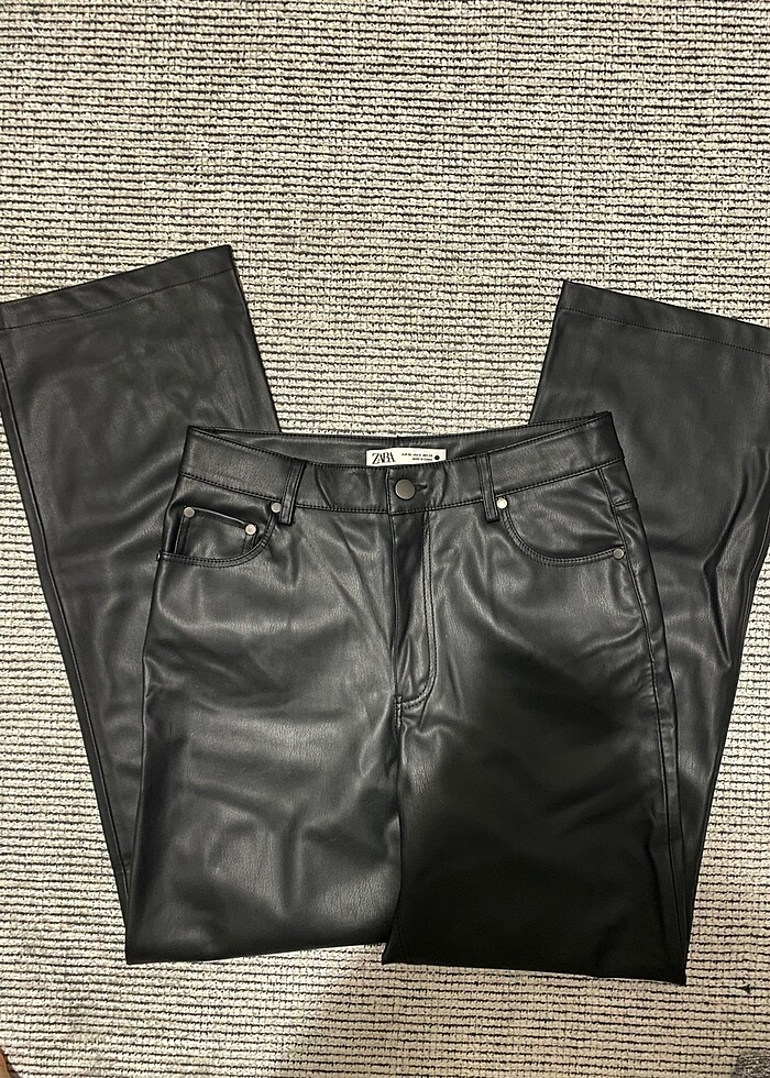 ZARA Suni Deri Pantolon - Görsel 2