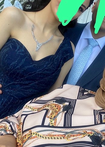 Lacivert nişan elbisesi - Görsel 6