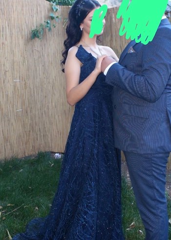 Lacivert nişan elbisesi - Görsel 2