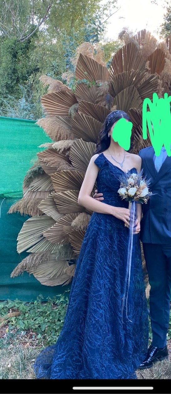 Lacivert nişan elbisesi - Görsel 4