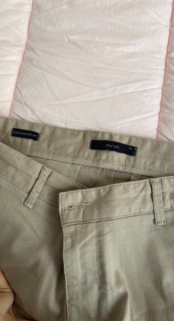 Erkek Kemerli bej Kumaş Pantolon - Görsel 3