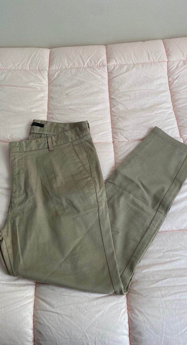 Erkek Kemerli bej Kumaş Pantolon - Görsel 2