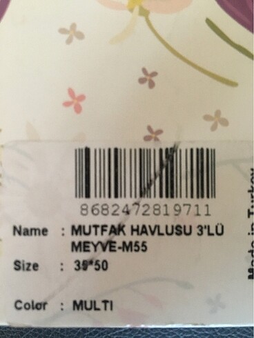 Diğer 3?LÜ MUTFAK HAVLUSU SETİ
