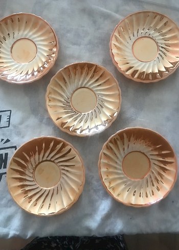 Parlak Bej Seramik Tatlı Tabağı Seti15cm