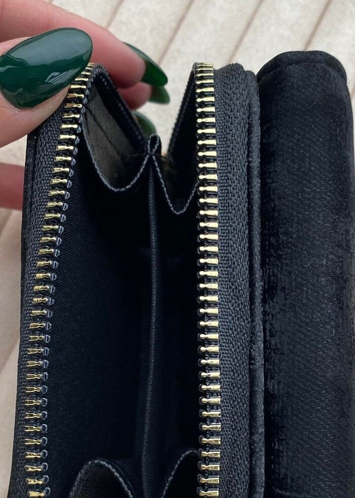 Siyah Renk Kadın Süet Cüzdan - Görsel 2