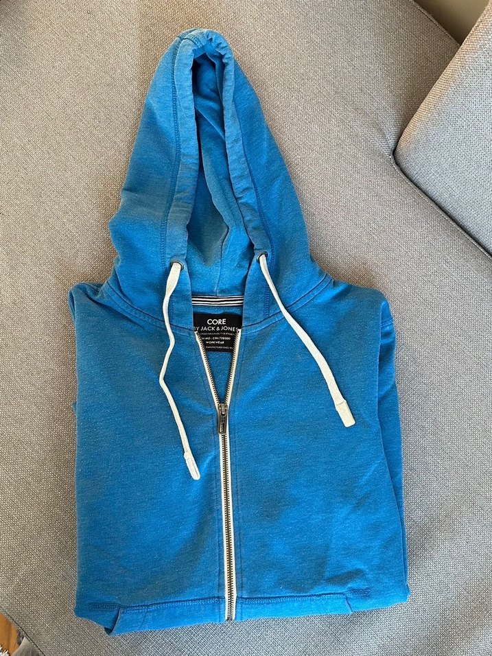 Mavi Fermuarlı Erkek Sweatshirt - Görsel 2