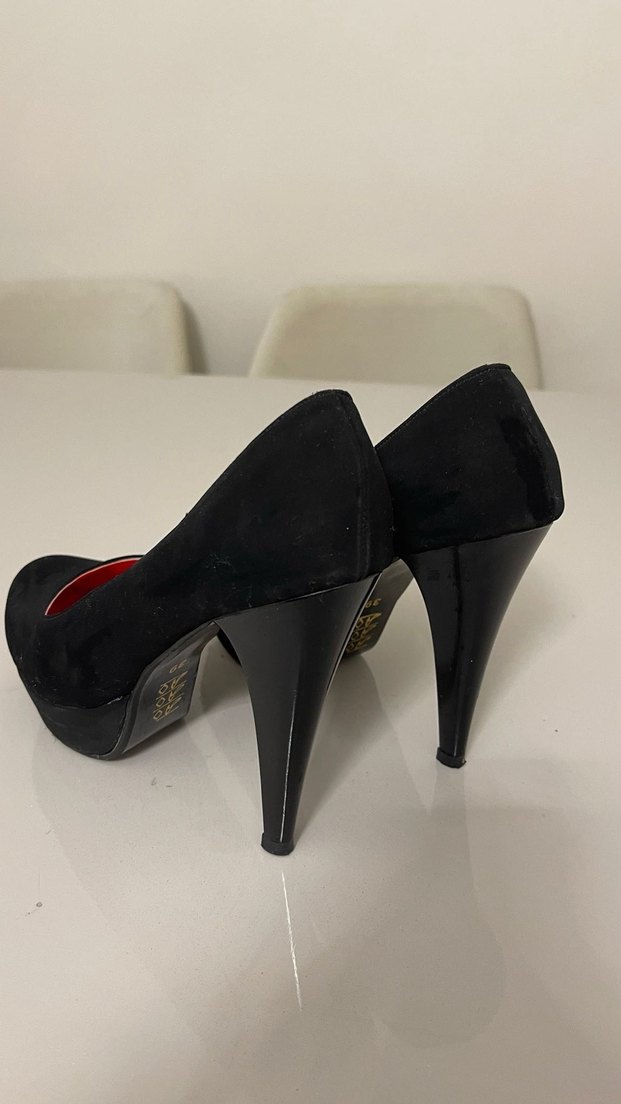 Kadın Siyah Rugan Stiletto Topuklu Ayakkabı - Görsel 2