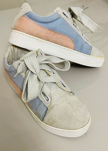 Renkli Blok Topuklu Kadın Spor Ayakkabı - Görsel 3