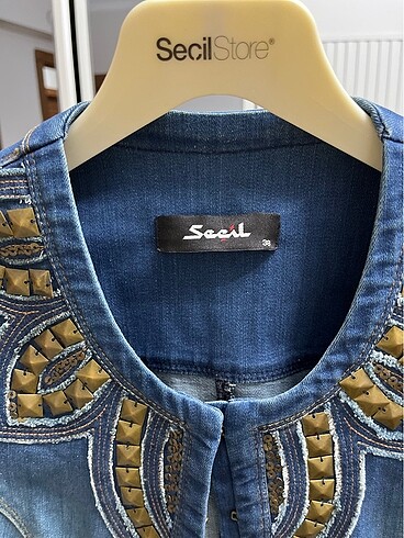 38 Beden mavi Renk Seçil Store Jean Ceket