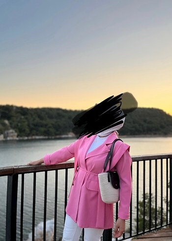Pembe blazer Kadın Ceket