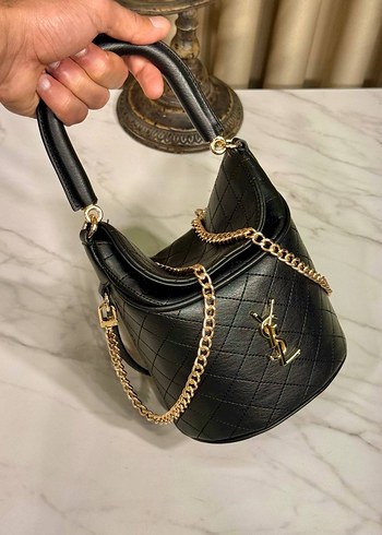 Zincir Detaylı Siyah Deri Kadın Çanta - Görsel 2