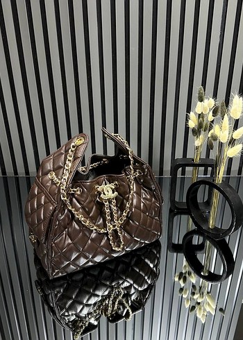 Zincir Detaylı Kahverengi Deri Kadın Çanta - Görsel 9