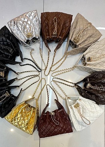 Zincir Detaylı Kahverengi Deri Kadın Çanta - Görsel 13