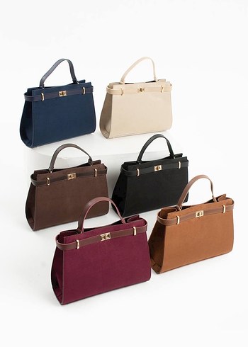 Siyah Süet Kemer Detaylı Kadın Çanta - Görsel 11