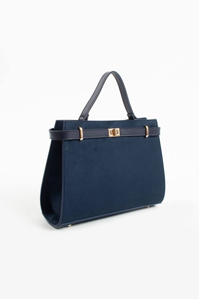 Siyah Süet Kemer Detaylı Kadın Çanta - Görsel 3