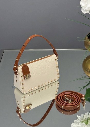 Beyaz Yılan Desenli Deri Kadın Çanta - Görsel 13