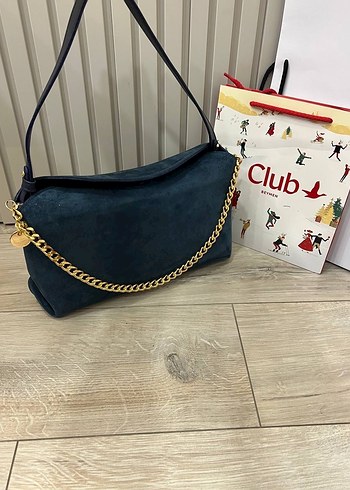 Zincir Detaylı Kahverengi Süet Omuz Çantası - Görsel 12