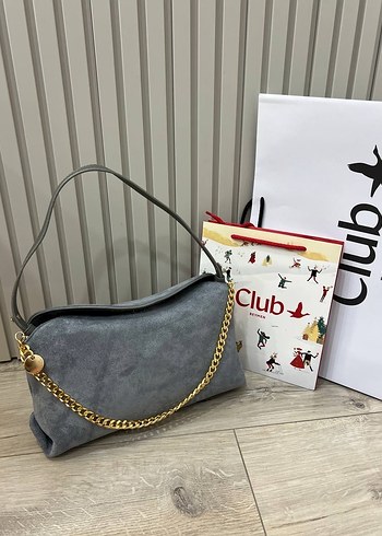 Zincir Detaylı Kahverengi Süet Omuz Çantası - Görsel 7