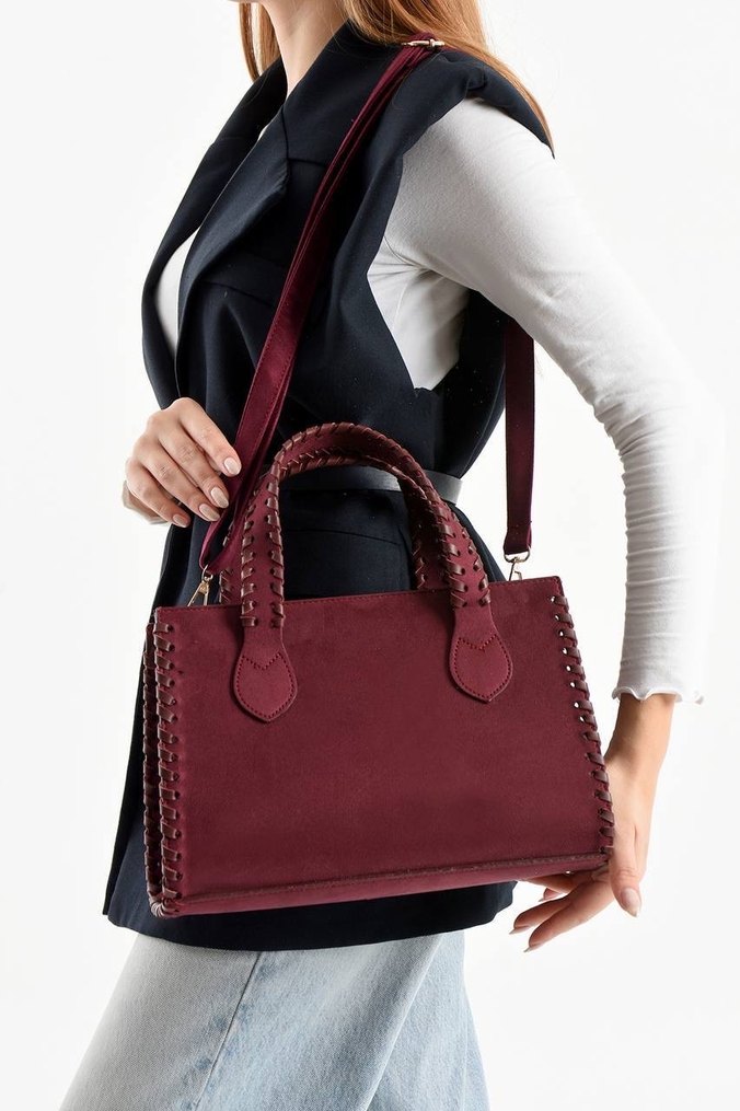 Bej Süet Kadın Çanta - Görsel 4