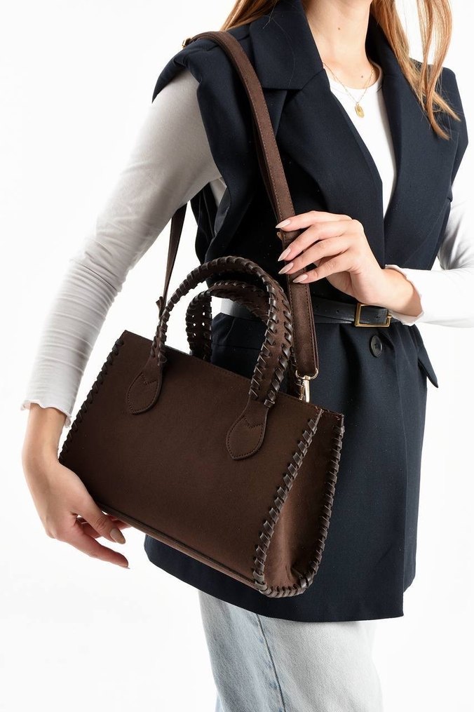 Bej Süet Kadın Çanta - Görsel 3