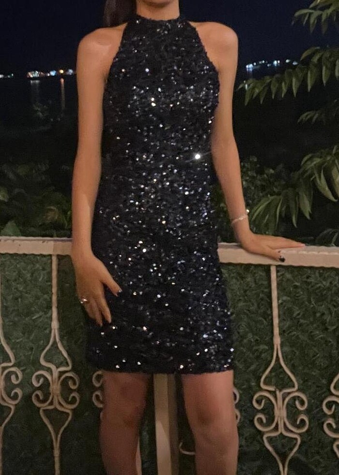 Payetli kısa abiye - Görsel 4