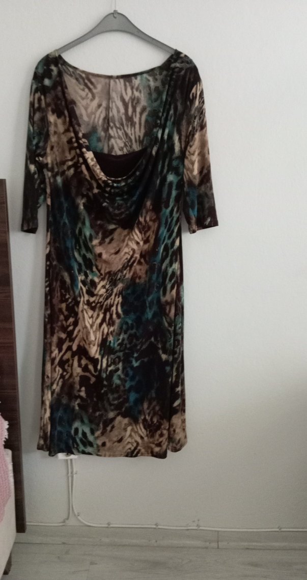 Drapeli Desenli elbise - Görsel 5