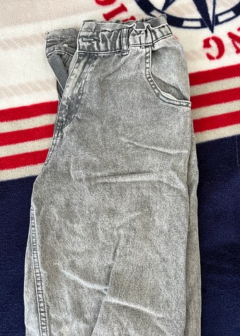 Gri mom jean Kadın Kot Pantolon