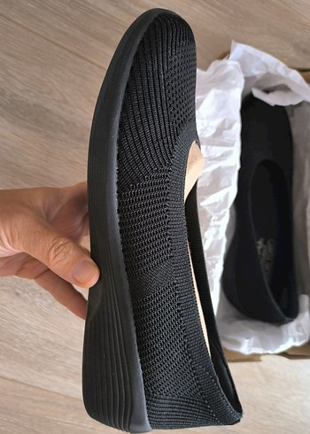 39 Beden siyah Renk Skechers Siyah Kadın Dolgu Topuklu Spor Ayakkabı