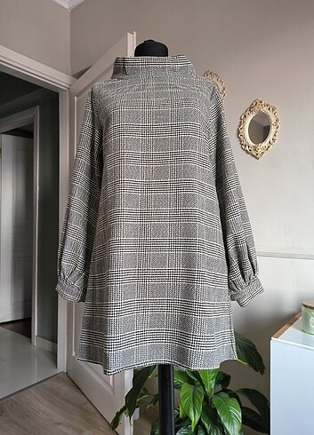 Ekose tunik elbise 