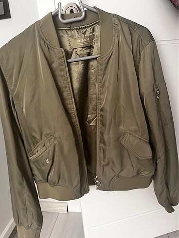 Pull and Bear Pull & Bear Kadın Haki Renkli Basic Bomber Ceket
