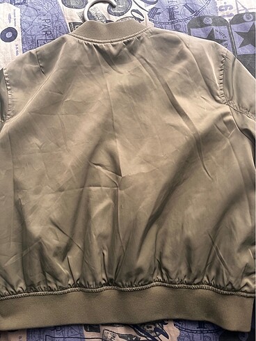 l Beden haki Renk Pull & Bear Kadın Haki Renkli Basic Bomber Ceket