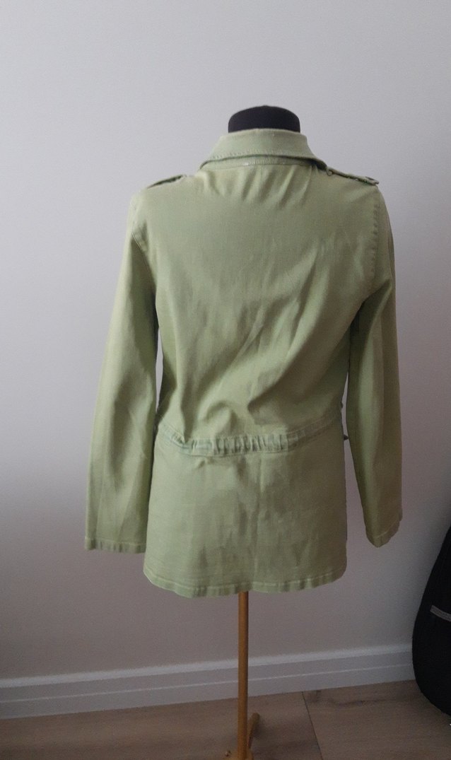 Kadın Haki Düğmeli Denim Ceket - Görsel 2