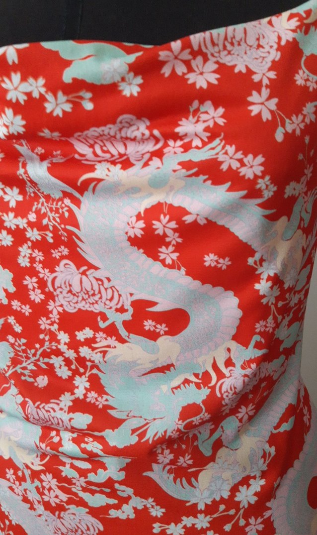 Kırmızı desenli rahat Uzun Askılı Elbise - Görsel 2