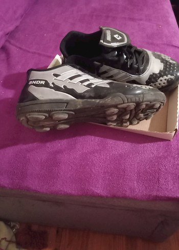 Siyah Erkek Futbol Ayakkabısı Velcro Bantlı - Görsel 3