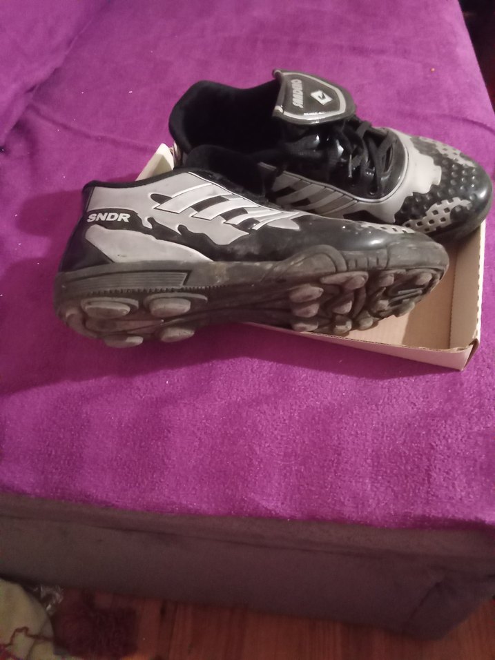 Siyah Erkek Futbol Ayakkabısı Velcro Bantlı - Görsel 3