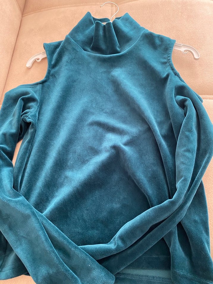 Mavi Kadın Fermuarlı V Yaka Bluz - Görsel 3